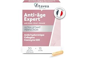 Vitavea - Anti Age Expert Ultra Liftant - Complément Alimentaire Anti Rides, Eclat, Fermeté - Acide Hyaluronique, Collagène, Coenzyme Q10, Zinc - 30 gélules - Cure de 15 jours - Fabriqué en France