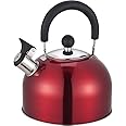 Whistling Kettle 2.5 Litre Stainless Steel RED