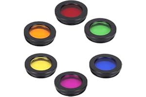 ARCHUU 1.25 inches Telescope Moon Filter, 6 Color Filters Set Eyepieces Filters for Enhancing Definition and Resolution in Lunar Planetary Observation