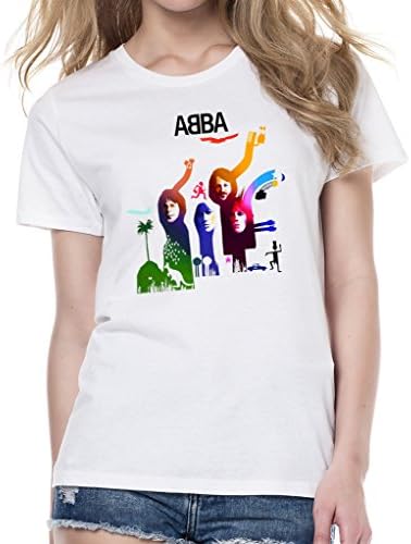 ABBA Album Cover Women's Fit Fashion Quality Heavyweight T-Shirt. White/2XL