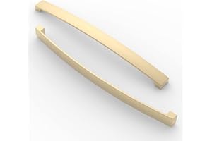 FURNIWARE 5 pezzi maniglia per armadio, Distanza tra i fori 256mm, maniglia ad arco per armadio da cucina, per porta dell'armadio da cucina, cassetto del comò da camera da letto,Ottone spazzolato