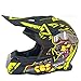 Produktbild LXMJ Helm, All Season Helm, Motorrad/Off Road Rennsport für Männer, kostenlose Maskenhandschuhe, Geeignet für Kopfumfang von 21,2 bis 22 Zoll (54 bis 56 cm), Yellow War Dog