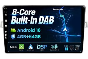 BXLIYER – [Inbyggd DAB] – bilradio för Toyota Verso R20 (2009–2018) Android 16 GPS Radio Navi – Carplay/Android Auto – – kamera + MIC – 9 tum 2 Din – rattkontroll DSP WiFi 360