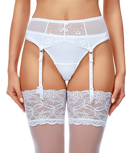 Preisvergleich Produktbild Merry Style Damen Strumpfgürtel 911 (Weiß2, 40 (Herstellergröße: L))