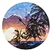 Produktbild dfegyfr Wanduhr eine Leere Hängematte Palm Tree Silent Non Ticking Dekorative Runde Digitaluhren Indoor Outdoor Küche Schlafzimmer Wohnzimmer