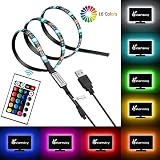 Vansky® RGB USB TV Hintergrundbeleuchtung für HDTV / Gaming PC, 90cm / 35 Zoll LED-Lichtleisten, mehrfarbiges Bias Beleuchtung Kit für Flachbildfernseher Zubehör und Desktop-PC (Reduzieren die Augenermüdung und erhöhen die Bildklarheit)
