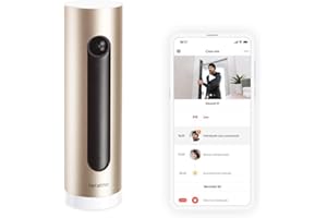 Netatmo Cámara de Vigilancia Interior con Soporte de Pared, WiFi, AI Reconocimiento Facial, Detección de Movimientos, Transmi