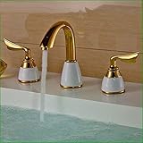 Oudan Küchen-Mischbatterie Roségold-Keramik-Scheibenventil Badezimmer heiß und kalt (Farbe : -, Größe : -)