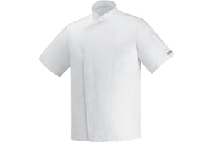 EGOCHEF Chaqueta de cocinero de microfibra con mangas cortas