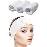 3er Set Verstellbare Frottee-Haarbänder Für Make-up & Gesichtswäsche – Mit Klettverschluss