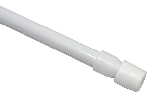 Gardinia Bastone per Tenda a Pressione, Estensibile, 2 Pezzi, Fissaggio Senza Trapano o Viti, Ø 8 mm, 35-45 cm, Bianco