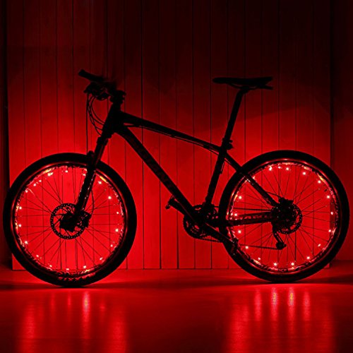 Ailiebhaus Fahrrad Licht 20 Led Rad Speichen Wasserdichte Speichenlicht ,2 Optionen vom Lichtmodus