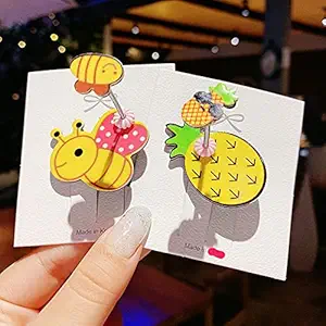 ARTBOX 3D Spring fruit and cartoon hair clip Set Baby Hairpin For Kids Girls Toddler Barrettes Hair Accessories ( 2 piece random designs)
