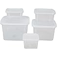 Royalford 5 Pack Clear Stackable Storage Plastic Tupperware Containers RF12189 Pantry Organizers and Storage,Perfect for Kitchen,Fridge,Cabinet,Closet,Food Containers with Lids Airtight Microwave Oven