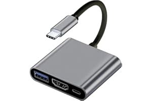 DUNAMIS EXOUSIA 3 in 1 USB C to HDMI Adapter, Digital AV Multiport USB Type C Converter to 4K-HDMI, USB 3.0,100W PD for MacBook Pro Air, iPad Pro 2020, Chromebook, Surface, Samsung etc (3 in 1 USB C to HDMI Adapter)