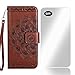 Price comparison product image Bear Village Galaxy S10+ / S10 Plus Case, Leather Wallet Cover with Free Tempered Glass Screen Protector, Anti-scratch Embossing PU Case for Samsung Galaxy S10+ / S10 Plus (#8 Brown)
