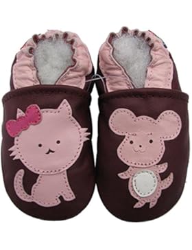 Carozoo Mouse Cat Purple Baby Boy Soft Sole Leather Shoes