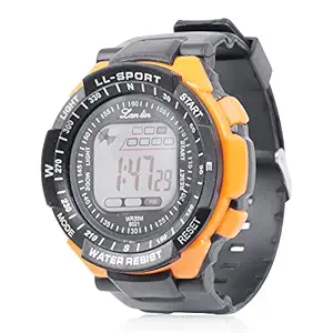 BigHit Orange Dial 7 Color Light Changing Digital Watch with Stopwatch, Day Date Features Boys Watches for Kids