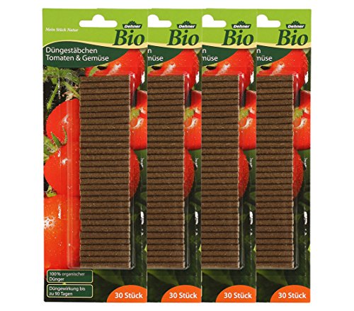 Dehner Bio Düngestäbchen für Tomaten, 4 x 30 Stück (120 Stück)