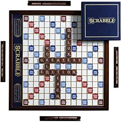 Scrabble Deluxe Wooden Edition with Rotating Game Board by Winning Solutions