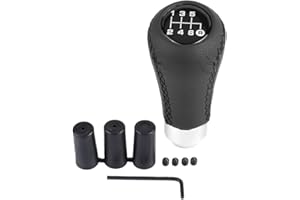 HLYJOON Universal Car Vehicle 6-Speed PU Shifter Stick, Pathfinder Knob+Navara Gear Lever (Black)