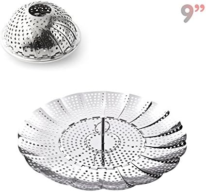 Kinashi Stainless Steel Lotus Collapsible Saucepan Steamer Basket (23cm/9")