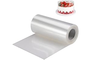 YQL Acetate Cake Collars 10cm, Clear Acetate Sheets 20cm/25cm/30cm x 10m Roll for Chocolate Mousse Cake Decorating