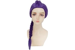 RUNKOYEA Hunter Cosplay Wig For Kids - Demon Anime Mira Cosplay Wig For Women Men, Purple Traids Realist Halloween Cosplays Accesstes For Halloween Carnival Party