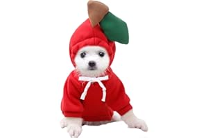 XIAOYU felpa con cappuccio per cuccioli di cane felpe con cappuccio per gatti vestiti per animali domestici felpa con frutta alla moda per cane gatto animali domestici di piccola taglia, mela, XL
