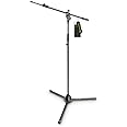 Gravity MS 4322 B - Microphone Stand with Folding Tripod Base and 2-Point Adjustment Telescoping Boom