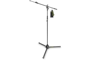 Gravity MS 4322 B - Microphone Stand with Folding Tripod Base and 2-Point Adjustment Telescoping Boom
