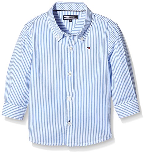 Tommy Hilfiger Boy's Park Striped Shirt, Blue, 12-18 Months (Manufacturer Size:86)