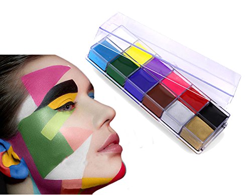 Liying Face Painting Professional 12 Flash Color Palette Washable Face Body Tattoo Paint Oil Painting Make up Set