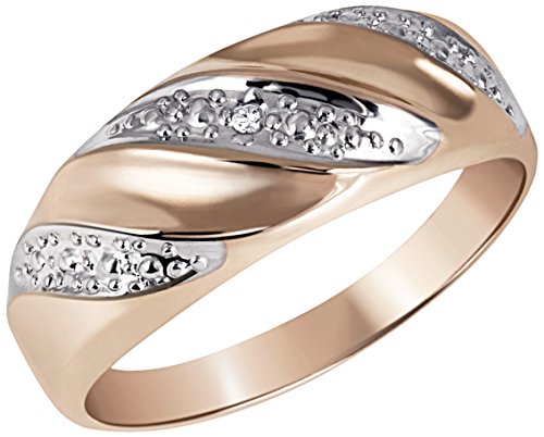 Goldmaid Damen-Ring 9 Karat (375) Rotgold rhodiniert Diamant Gr.60 (19.1) Pr R800RG60 Verlobungsring  Diamantring