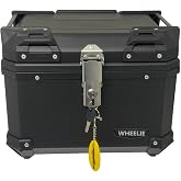 WHEELIE XT570-B 45 Litre Motosiklet Arka &Ccedil;anta Siyah Su Ge&ccedil;irmez ABS Top Case Bagaj &Uuml;niversal