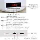 SOLMORE LED Bluetooth Lautsprecher Speaker Lampe Lichtwecker Multi Funktion Farbwechsel Stimmungslicht Mini Nachtlich Wecker Wireless Stereo Musik Sound Spielen mit Eingebauten Wiederaufladbaren 1500mAh Batterie/ USB Kabel /TF Karte Unterstützt für Handy Smartphone Tablets Laptop PC und andere Bluetooth Geräte für Tischlampe Schreibtischlampe Tischdeko Kinder Zimmer Outdoor Camping Geschenke - 5