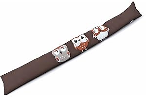 HEIMTEXLAND Fashion&Joy - Paraspifferi per porta e finestra, decorativo, stampato, con 46% di imbottitura in sabbia per un'ottima tenuta, guarnizione invernale per infissi, mod.378, Poliestere, gufo, 95x12 cm