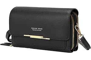 VOHONEY Portefeuille Femme Sac Téléphone Portable Sac de Portefeuille Sac Téléphone Pochette Telephone Porte-Monnaie Sac À Bandoulière Téléphone Pochette Porte-Carte Épaule (Noir 2 Sac téléphone Portable)