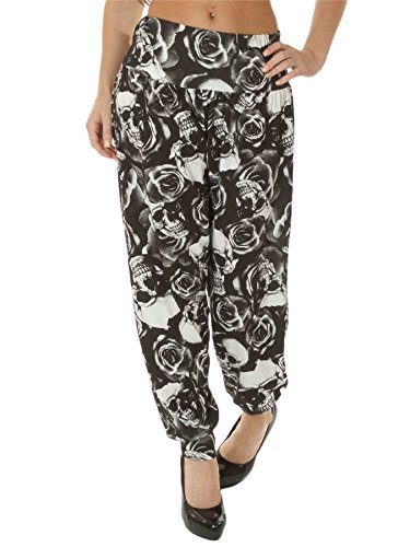 Love My Fashions® Mujer Alibaba Harén Impreso Pantalones Ladies Baggy Causal Elástica Cintura Tobillo Cuff Hareem Suelta Fitting Trousers Talla Extra