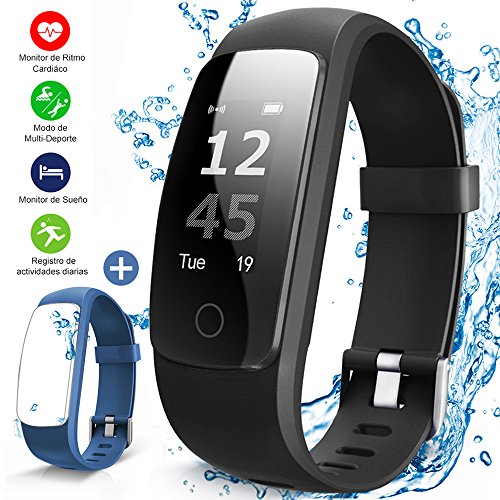 NAIXUES Pulsera Actividad con GPS Pulsera Inteligente con 14 Modos de Deporte Pulsómetro Monitor de Ritmo Cardíaco Impermeable IP67 Reloj Inteligente para iOS y Android