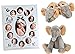 Price comparison product image Newborn Baby Toys Gift Bundle - Elephant Plush Cuddly Toy with Rattle, Matching Elephant Baby Booties and a “My First Year” Photo Frame - Adorable unisex gifts for new born baby boy or girl