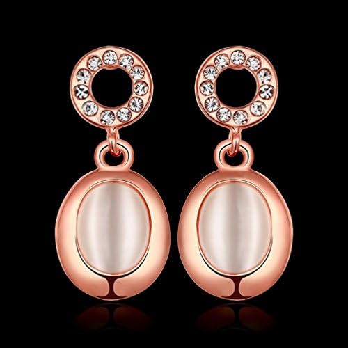 Environmental Whitening Cat's Eye Drops Female / Stainless Steel / Anti-allergic / Silver Shining / Diamond / Pearl Earrings / Zirconia,B