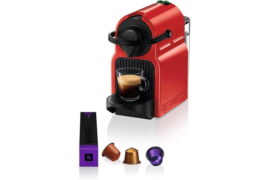 Nespresso Inissia XN1005 Krups Coffee Machine, 1260W, Ruby Red