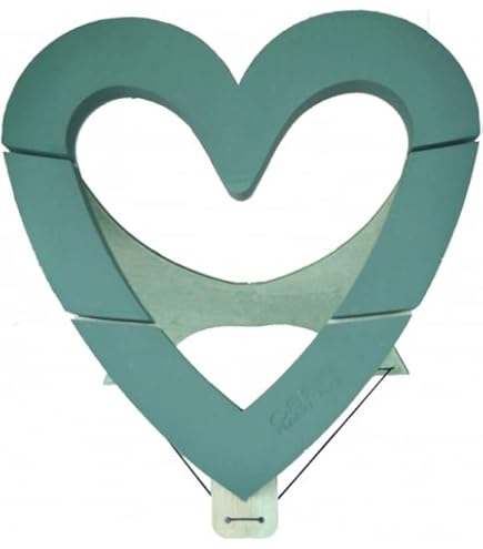 Flowerbox Oasis Bioline Cuore In Spugna Per Fiori 50 Cm - Base In Legno, Ideale Per Composizioni Floreali E Matrimoni