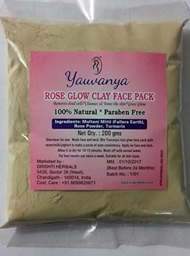 Yauvanya Rose Glow Clay Face Pack - 200 Gms ( 100% natural, Paraben free)
