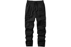 Elegancity Hombre Pantalon Cargo Color Sólido Chino Pantalones Jogger Cargo Pants Elastico Hombre con Varios Bolsillos XS-XXL