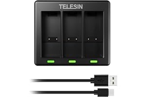 AuyKoo Battery Charger for GoPro HERO 10/9, 3 Channel Triple Battery Charger with Charging USB Type-C Cable For HERO 9 Black