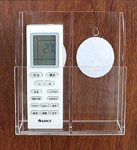 2 Fächer – Fernbedienung Wandhalterung, Klimaanlage , Heizung, TV-Boxen, Stereo für Hotels / Wasser Bar / Zimmer, umweltfreundliche Materialien Acryl TV-Fernbedienung Aufbewahrungsbox, transparent - 3