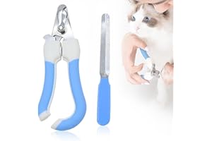 BQRKOTM 1 pieza Tijeras uñas perro, Cortador uñas perro, Corta uñas perros, Cortauñas gatos, Cortauñas para gatos, Cortauñas perro pequeño, con 1 lima de uñas, Para cortar las uñas de las mascotas(Azul)
