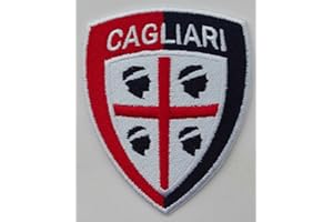 JINGTONGDA 2pcs/lot Football soccer fussball club Team Cagliarii Calcio logo iron on Patch Italy Serie A Aufnaeher Applique Buegelbild Embroidered